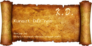Kunszt Dénes névjegykártya