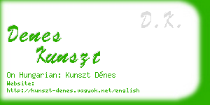 denes kunszt business card